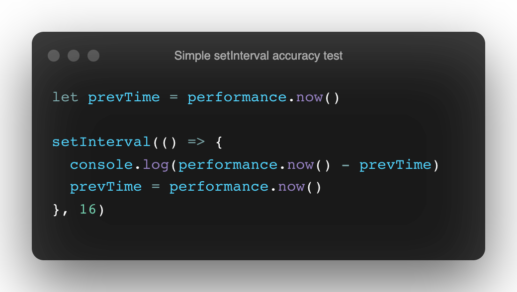 setInterval accuracy test